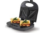 Mesko MS3080 Macchina Per Panini Elettrica Per 4 Panini Triangolari, Rivestimento Antiaderente Nero/Argento