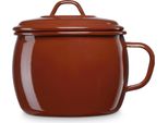 Casseruola Briebe Terra In Acciaio Smaltato 12 Cm Con Coperchio, 1,3 L Induzione Vintage Marrone