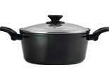 Fagor Vivant Pentola Per Induzione 24 Cm Alluminio Rivestimento Antiaderente Senza Pfoa, Coperchio In Vetro Nero