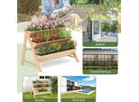 Costway Letto Rialzato In Legno A 3 Livelli, Letto Per Piante Con Ripiano, 2 Ganci, 3 Fioriere E 3 Fogli Per Piante, Letto Per Erbe, Letto Da Giardino, Letto Verticale, Natura