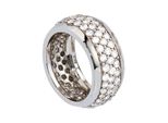 Silberring Jobo Gr. 58, Silber (Silber 925), Fingerringe, Damen, 58, Silber 925 (Sterlingsilber), Silberring, Breit 925 Silber Mit Zirkonia Rundum