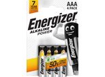 Energizer Battery Alkaline Power Aaa Lr03 4 Pieces