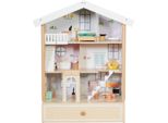 Classic World Grande Casa Delle Bambole In Legno, 2 Figure, Legno Naturale, 28 Elementi