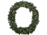 Ghirlanda Di Abete Artificiale 50 Cm Con Luci Led Verde / Bianco Caldo