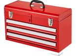Cassetta Degli Attrezzi In Metallo, Ampio Spazio Di Archiviazione, Chiusura Di Sicurezza Automatica, Rosso