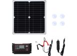 15W Solar Panel Kit Dual Usb Dc -Output 100A -Controller -Cellule Per Auto Controller Batteria Nero