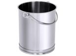 Secchio, Cilindrico, In Acciaio Inox 18/10, Satinato, Senza Coperchio, Qualità Extra Pesante