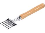 Piccozza, Con Manico In Legno, Stagnato Lucido, Con Sei Punte, Lunghezza 23,5 Cm