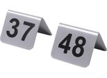 Targhetta Numerica Da Tavolo Con Numeri Da 37 A 48 Con Cifre Serigrafate Nere, In Acciaio Inossidabile 18/10, Satinato, Spessore Del Materiale: 0,8 Mm, Superficie 5,3 X 4,5 Cm, L'impronta Non è Lavabile In Lavastoviglie, Qualità Pesante; Confezione Con Ogni Targhetta Numerica Da Tavolo, Con Cifre Serigrafate Nere