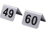 Targhetta Numerica Da Tavolo Con Numeri Da 49 A 60 Con Cifre Serigrafate Nere, In Acciaio Inossidabile 18/10, Satinato, Spessore Del Materiale: 0,8 Mm, Superficie 5,3 X 4,5 Cm, L'impronta Non è Lavabile In Lavastoviglie, Qualità Pesante; Confezione Con Ogni Targhetta Numerica Da Tavolo, Con Cifre Serigrafate Nere
