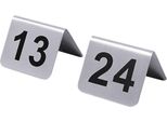 Targhetta Numerica Da Tavolo Con Numeri Da 13 A 24 Con Cifre Serigrafate Nere, In Acciaio Inossidabile 18/10, Satinato, Spessore Del Materiale: 0,8 Mm, Superficie 5,3 X 4,5 Cm, L'impronta Non è Lavabile In Lavastoviglie, Qualità Pesante; Confezione Con Ogni Targhetta Numerica Da Tavolo, Con Cifre Serigrafate Nere
