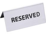 Cartello Riservato Con Testo In Inglese: Reserved In Acciaio Inossidabile 18/0, Finitura Satinata E Spazzolata, Incisione Nera, Qualità Pesante