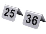 Targhetta Numerica Da Tavolo Con Numeri Da 25 A 36 Con Cifre Serigrafate Nere, In Acciaio Inossidabile 18/10, Satinato, Spessore Del Materiale: 0,8 Mm, Superficie 5,3 X 4,5 Cm, L'impronta Non è Lavabile In Lavastoviglie, Qualità Pesante; Confezione Con Ogni Targhetta Numerica Da Tavolo, Con Cifre Serigrafate Nere