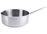Casseruola Contacto 24 Cm Extra Bassa, Manico Tubolare E Bordo Versatore, Acciaio Inox, Adatta All'induzione, Qualità Pesante