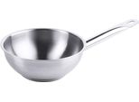 Padella Contacto In Acciaio Inox 18/10 Ø16 Cm Con Manico Tubolare E Bordo Versatore, Adatta All'induzione, Base A Capsula, Casseruola Senza Coperchio