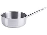 Casseruola Contacto 18 Cm Extra Bassa, Manico Tubolare E Bordo Versatore, Acciaio Inox, Adatta All'induzione, Qualità Pesante
