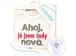 Nuovo Body Stampato Per Bebè Ciao, Sono Qui Con Un Nuovo Pacco Regalo, Taglia.