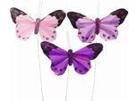 Farfalla Decorativa Su Filo Di Piume Farfalle Viola Rosa