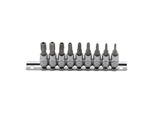 BGS Bit-Einsatz-Satz Antrieb Innenvierkant 6,3 Mm (1/4") T-Profil (FüR Tx) Mit Bohrung T10 - T50 9-Tlg. ; BGS Technic (2165)