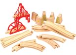 Bigjigs Rail Set Di Binari In Legno Ponte 18 Pezzi