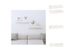 Vidaxl Mensole Da Parete 2 Pz. Bianco 50X12X9 Cm In Legno Di Pino Massiccio - Mensole Da Parete