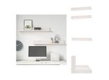 Vidaxl Mensole Da Parete 2 Pz. Bianco 80X11X9 Cm In Legno Di Pino Massiccio - Mensole Da Parete