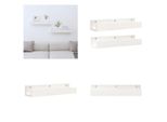 Vidaxl Mensole Da Parete 2 Pz. Bianco 50X12X9 Cm In Pino Massiccio - Scaffale Da Parete - Mensole Da Parete - Scaffale Per Cd - Scaffale Da Appendere