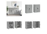 Vidaxl Armadi A Muro 2 Pz. Grigio Cemento 69,5X34X90 Cm - Armadio A Muro - Armadio A Muro - Armadio - Armadio Portaoggetti