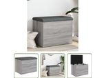 The Living Store Panca Con Contenitore Grey Sonoma 62X42X45 Cm Materiale A Base Di Legno