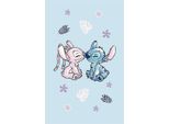 Jerry Fabrics Asciugamano Per Bambini Lilo E Stitch Azzurro Cotone - Terry, 50/30 Cm