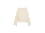 Tom Tailor Denim Damen Relaxed Fit Strickpullover, Weiß, Uni, Gr. Xs