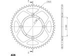 Supersprox Alu-Kettenrad 428 - 56Z (Rot) RAL-1140:56-RED|ID 100,0 Lk 120,0 4-Loch