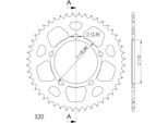 Pignone Supersprox In Alluminio 520 - 48T (Nero) RAL-7_520:48-BLK|ID 110,0 Lk 130,8 5 Fori