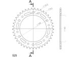 Pignone Supersprox In Alluminio 525 - 42T (Nero) RAL-6:42-BLK|ID 140,0 Lk 168,0 6 Fori