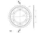 Pignone Supersprox In Acciaio 520 - 45T (Nero) RFE-808:45-BLK|ID 126,0 Lk 146,0 6 Fori