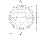 Pignone Supersprox In Acciaio 525 - 50T (Nero) RFE-6604:50-BLK|ID 105,0 Lk 164,0 5 Fori