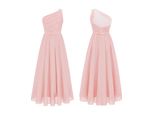 Abito Elegante Da Principessa Monospalla - Abito Lungo Festivo Per Bambine Taglia 128 Cm Abito Da Sposa Battesimo Festa Di Compleanno