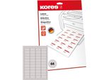 Etichette Universali Kores, 48,5 X 25,4 Mm, Bianco, 25 Fogli