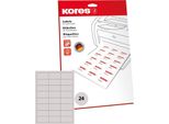 Kores Universal-Etiketten, 70 X 37 Mm, Weiá, 25 Blatt