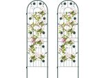 Costway 2 Traliccio In Metallo Autoportante, Recinzione Decorativa Da Giardino, Ausilio Per L'arrampicata, Traliccio Da Inserire 180 X 50 Cm Verde