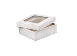 Scatola Di Cartone Per Ciambelle Muffin 30X30X10 Cm Scatola Bianca Con Finestra
