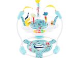 Costway Baby Ocean Jumperoo, Girello Con Altezza Regolabile, Giocattoli, Carillon E Sedile Girevole A 360°, Per Bambini Da 6 Mesi A 12 Kg Blu