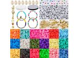 Set Creativo Perline Gioielli 5000 Pezzi Lettere Ciondoli Bracciali Fai Da Te