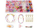 Set Creativo Perline Gioielli 900 Pezzi Lettere Ciondoli Accessori Bambini Fai Da Te