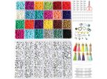 Set Creativo Per La Realizzazione Di Braccialetti Lettere Perline Charms 7200 Parti Gioielli Diy&Lt