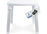 Sgabello Da Doccia Weinberger, Regolabile In Altezza, Antiscivolo, Portata Fino A 150 Kg, Moderno Ausilio Da Bagno Per Anziani, Bianco, Modello 43908