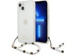 Guess Guhcp13Skpswh Custodia Rigida Per Iphone 13 Mini 5,4Trasparente Perla Bianca