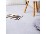 Tappeto A Pelo Alto Per Soggiorno Camera Da Letto Tappeto Moderno Shaggy Tappeto Soggiorno Grigio Chiaro, Dimensioni 120X160 Cm