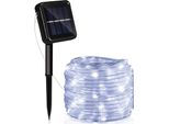 Tolletour Luce Solare A Fune Filo Giardino Luci Fiabesche Luce A Fune Led-Bianco Freddo-30M