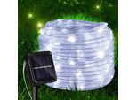 Jopassy Luce Di Corda Solare Filo Giardino Luci Fata Led Luce Di Corda-Bianco Freddo-30M